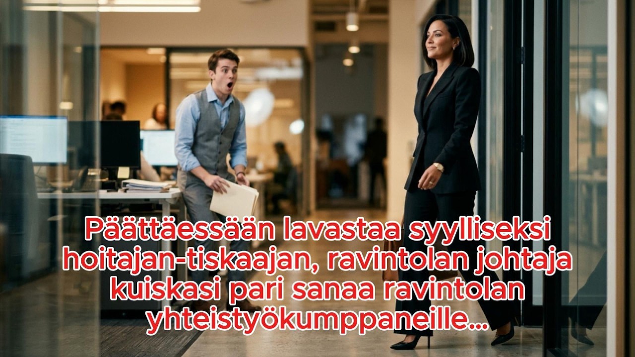 Päättäessään lavastaa syylliseksi hoitajan-tiskaajan, ravintolan johtaja kuiskasi pari sanaa ...