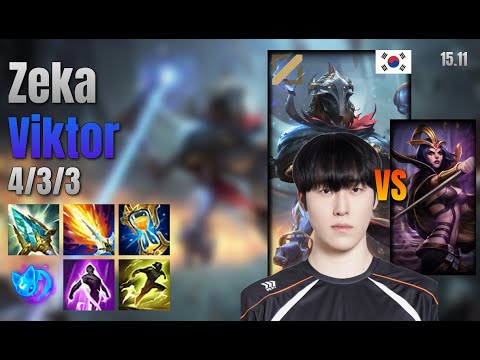 Zeka Mid Viktor vs LeBlanc lol KR solo rank Full Game 15.11 | 제카 빅토르 vs 르블랑