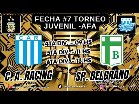 RACING VS SPORTIVO BELGRANO (SAN FRANCISCO - CBA) - TORNEO AFA  4ta. 5ta. 6ta.division.