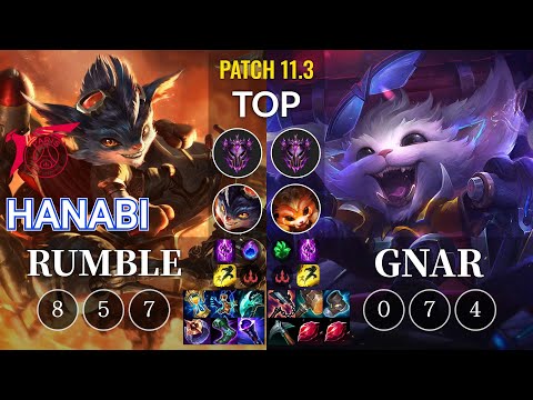 TLN Hanabi Rumble vs Gnar Top - KR Patch 11.3