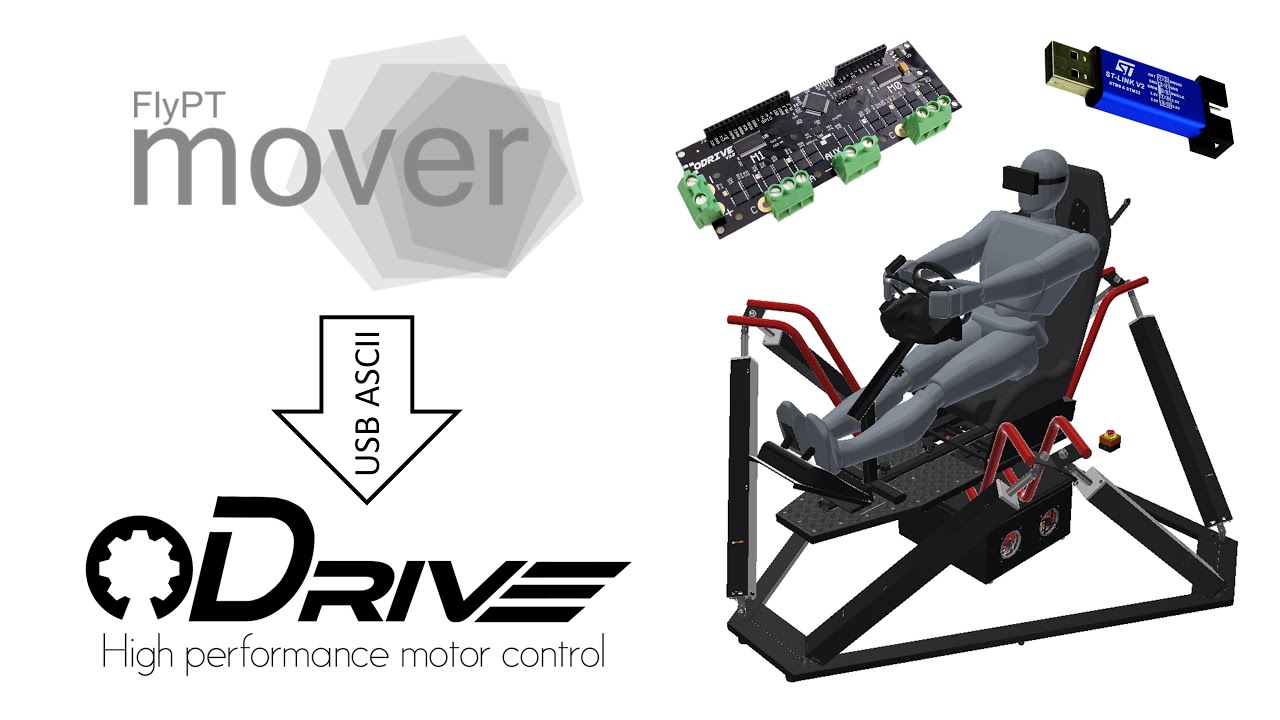Setting up ODrive with FlyPT Mover for a 6 DOF Racing/Motion Simulator (USB ASCII)