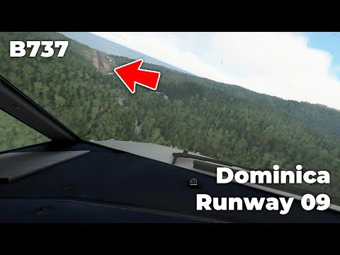 ⚠️TERRAIN! - Boeing 737 landing in Dominica Runway 09 (TDPD) - FS2020
