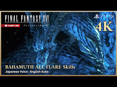 [4K] BAHAMUTH Megaflare, GigaFlare, TeraFlare, ZettaFlare Scene - Final Fantasy XVI Best Cutscene