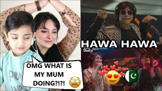 Coke Studio HAWA HAWA | Hassan Jahangir &amp; Gul Panrra | Kid REACTION &amp; Embarrassing Mum!
