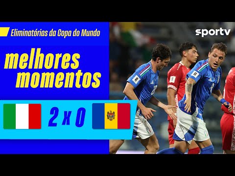 Gols e lances de Itália x Moldova