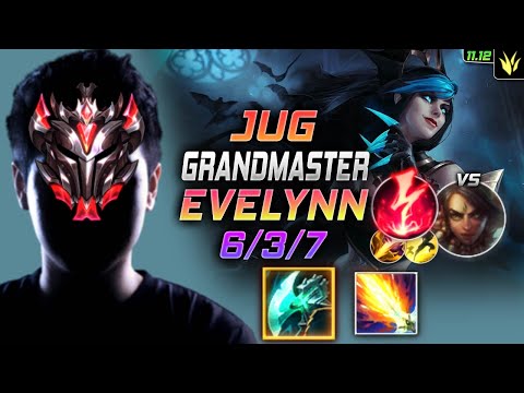 GrandMaster Evelynn Jungle vs Nidalee - 천상계 장인 정글 이블린 템트리 룬 밤수 감전 イブリン Эвелинн 痛苦之拥 - LOL KR 11.12