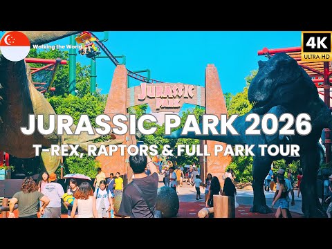 Jurassic Park 2026 FULL Tour at Universal Studios Singapore [4K] | Raptor Encounter Experience!