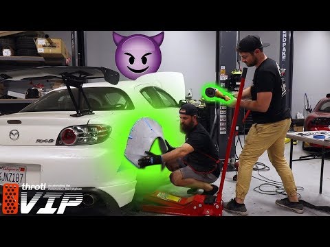 CUTTING UP THE RX-8 FOR THE WIDEBODY KIT!!!! Part 1