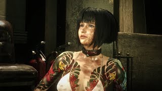 Resident Evil 2 Remake 4K - Wounded Sphere Hunter Irezumi Bikini Gameplay