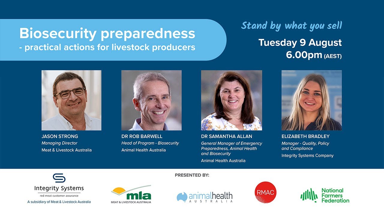Webinar: Biosecurity preparedness - practical actions for livestock producers