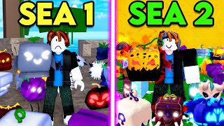 I Bought 100 Fruits in 1st Sea Vs 2nd Sea in Blox Fruits