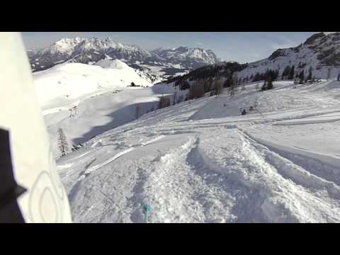 Anja Bolbjerg at Freeride World Tour 2012 Fieberbrunn - Contour Helmet Cam View