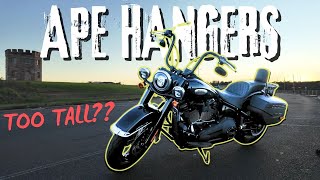 APE HANGER Handlebars on a Harley-Davidson Heritage Classic