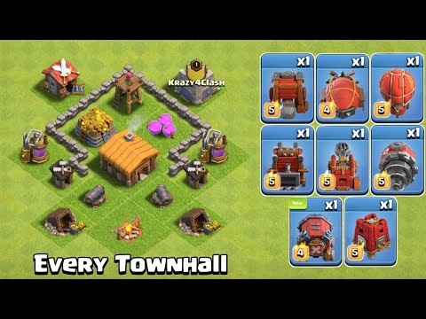Every TownHall VS Every Siege Machines | Clash of Clans
