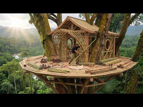I Built a Hidden Forest Shelter On a Giant Tree  | 100 Days Survival in the Rainforest