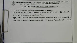MATHEMATICS: JEE Discussion (Relations &amp; Functions ) By Mallikarjun K (22-11-2020)