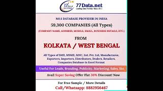 🚀 Unlock Success with Kolkata / Westbengal B2B Companies Database! 🌐