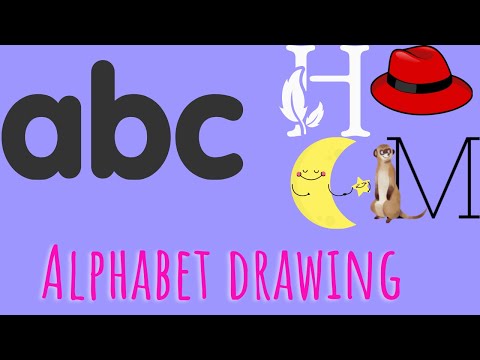 Drawing of Alphabets H to M|Alphabet with Drawing H to M|How to draw with letters|Step by Step|Part2