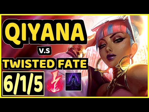 JJUN (QIYANA) vs TWISTED FATE - 6/1/5 KDA MID CHALLENGER GAMEPLAY - KR