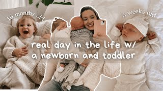 an unfiltered day in the life with a newborn and toddler | 2 under 2