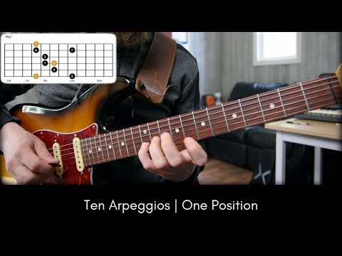 Ten Arpeggios In One Position [practice along w/ multiple tempos]