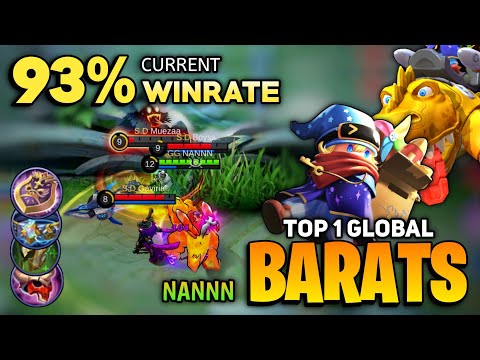 Barat Offlane Full Tank Build [ Top 1 Global Barats Gameplay ] By NANNN - Mobile Legend