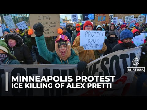 Hundreds in Minneapolis brave bitter cold to protest ICE killing of Alex Pretti