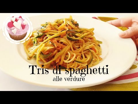 TRIS DI SPAGHETTI ALLE VERDURE | VEGAN | RICETTA FACILE E VELOCE | PRIMO PIATTO