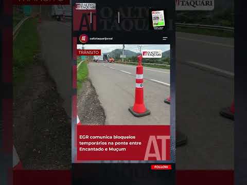 Bloqueio na ponte entre Encantado e Muçum - RS #noticias #trânsito  #obraspúblicas