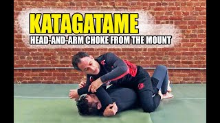 Katagatame (Head and Arm Choke) from Mount - No Gi BJJ / Jiu-Jitsu