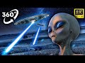 VR 360 Alien Invasion And Roller Coaster Ride Virtual Reality Video