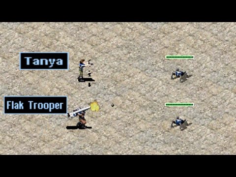 Tanya vs Flak Trooper - Kill Race - Red Alert 2