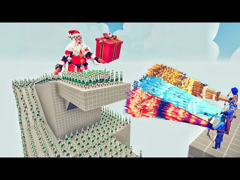 100x CHRISTMAS ARMY +SANTA vs 3x EVERY GOD - Totally Accurate Battle Simulator TABS