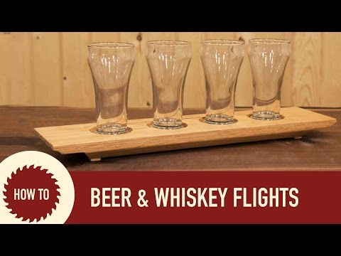 Woodworking: How to Make a Beer Flight a Whiskey Flight and a Candle Holder Video