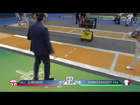 2021 151 T64 11 F S Individual Budapest HUN WC YELLOW VONGSAVADY FRA vs JIJIEISHVILI GEO