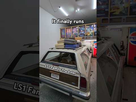 Thumbnail for The Truckster is finally alive. 88' Ford Country Squire w/ LS1 engine swap.  @Drakes_Garage #ls1 by Ford Country Squire