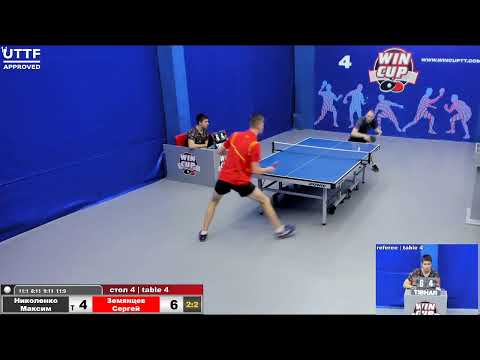 19:00 Николенко Максим 2-3 Земянцев Сергей  стол 4  Юг-3 13.09.2020