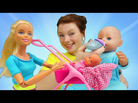 Puppen Video auf Deutsch. Barbie passt auf das Baby auf. Spielspaß mit Baby Born und Irene