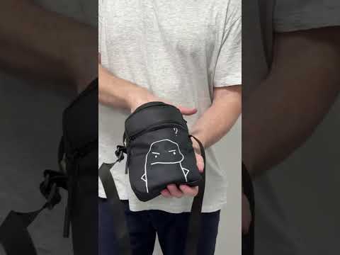 Барсетка через плечо \ сумка мессенджер "Meme" черная с прикольным принтом - фото 1 - id-p2254303243