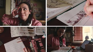 Finishing the thumbnails for my sci-fi webcomic | Comics Art Vlog