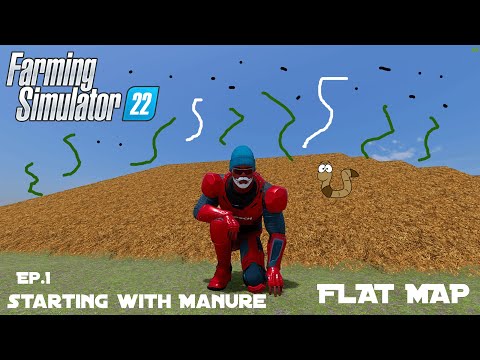 from 0$ to Millions starting with Manure on a FLAT MAP | Farming Simulator 22 | Day 1