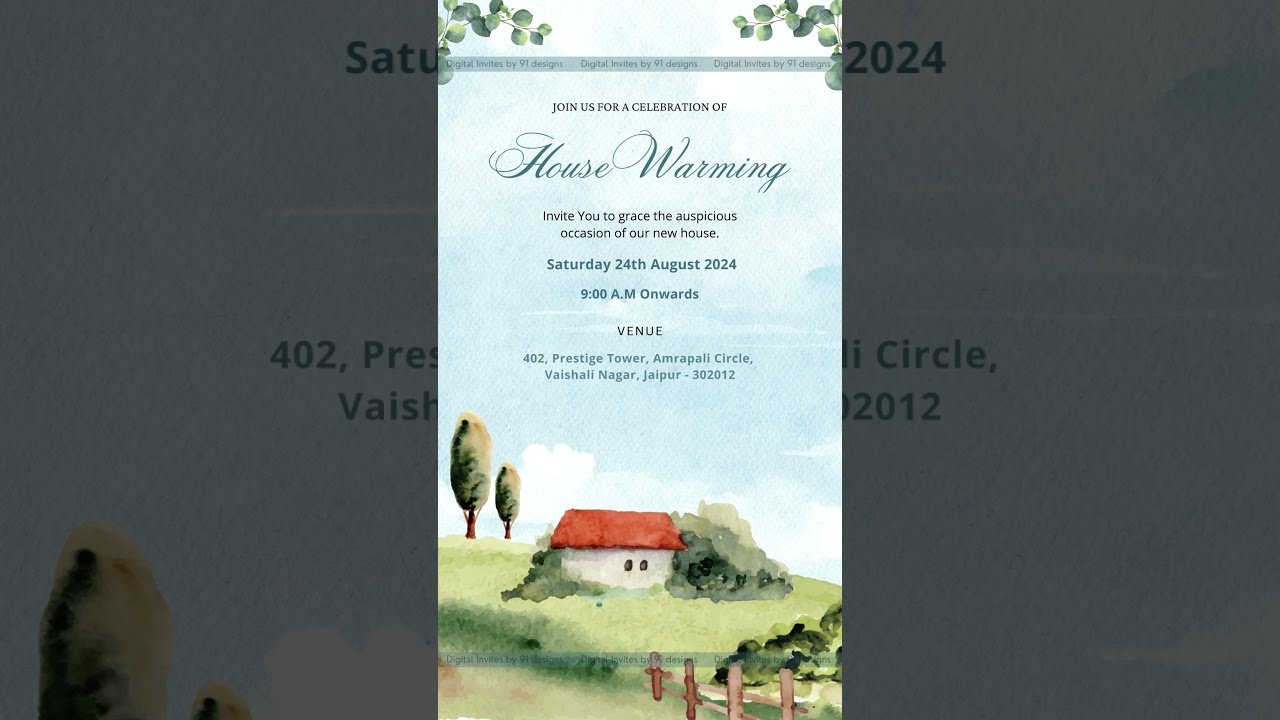Warm Floral Housewarming Ceremony Card