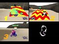 Mario Kart 64 Multiplayer VS 3 Players All 16 Tracks On Extra