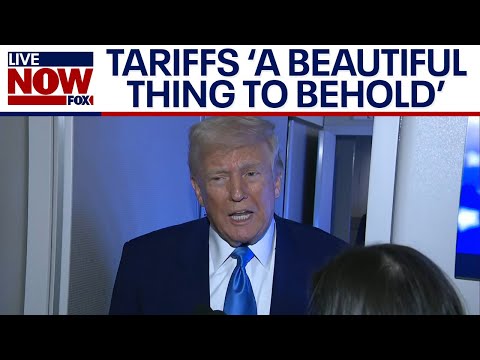 Video | WATCH: Trump talks tariffs, futures market sell-off while on AF1 | LiveNOW from FOX