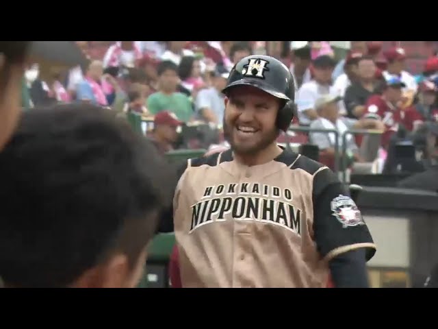 【4回表】ファイターズ・レアード 自らを祝う36号同点バースデー寿司アーチ!! 2016/9/11 E-F