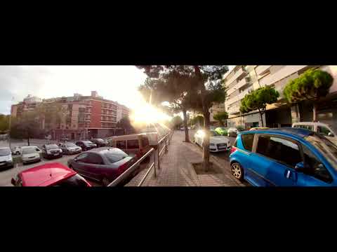 timelapse Barcelona street sunset. travel video & documentary. Collblanc the Bronx of Barcelona.