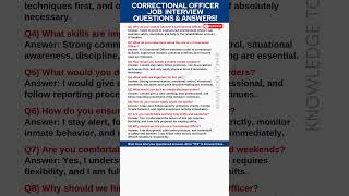 Correctional Officer Interview Questions and Answers