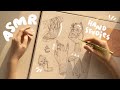 Hand Studies ️ ASMR SKETCH WITH ME No Music