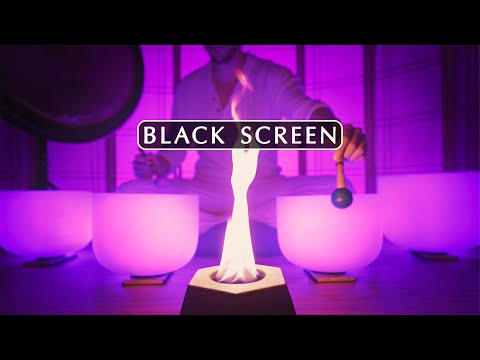 **MUSIC FOR GOOD DREAMS** Black Screen | Crystal Singing Bowls for Positive Energy