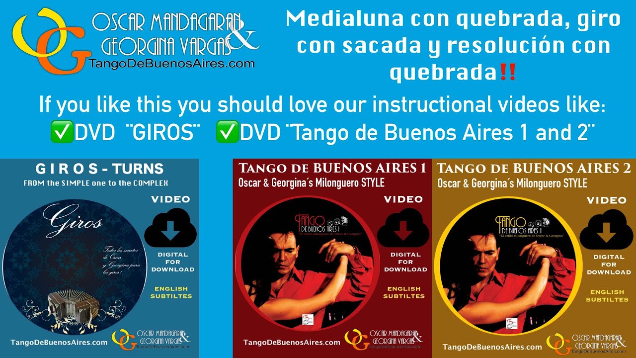 #TANGO Super Medialuna con QUEBRADA, sacada...Georgina Vargas Oscar Mandagaran Tango Buenos Aires